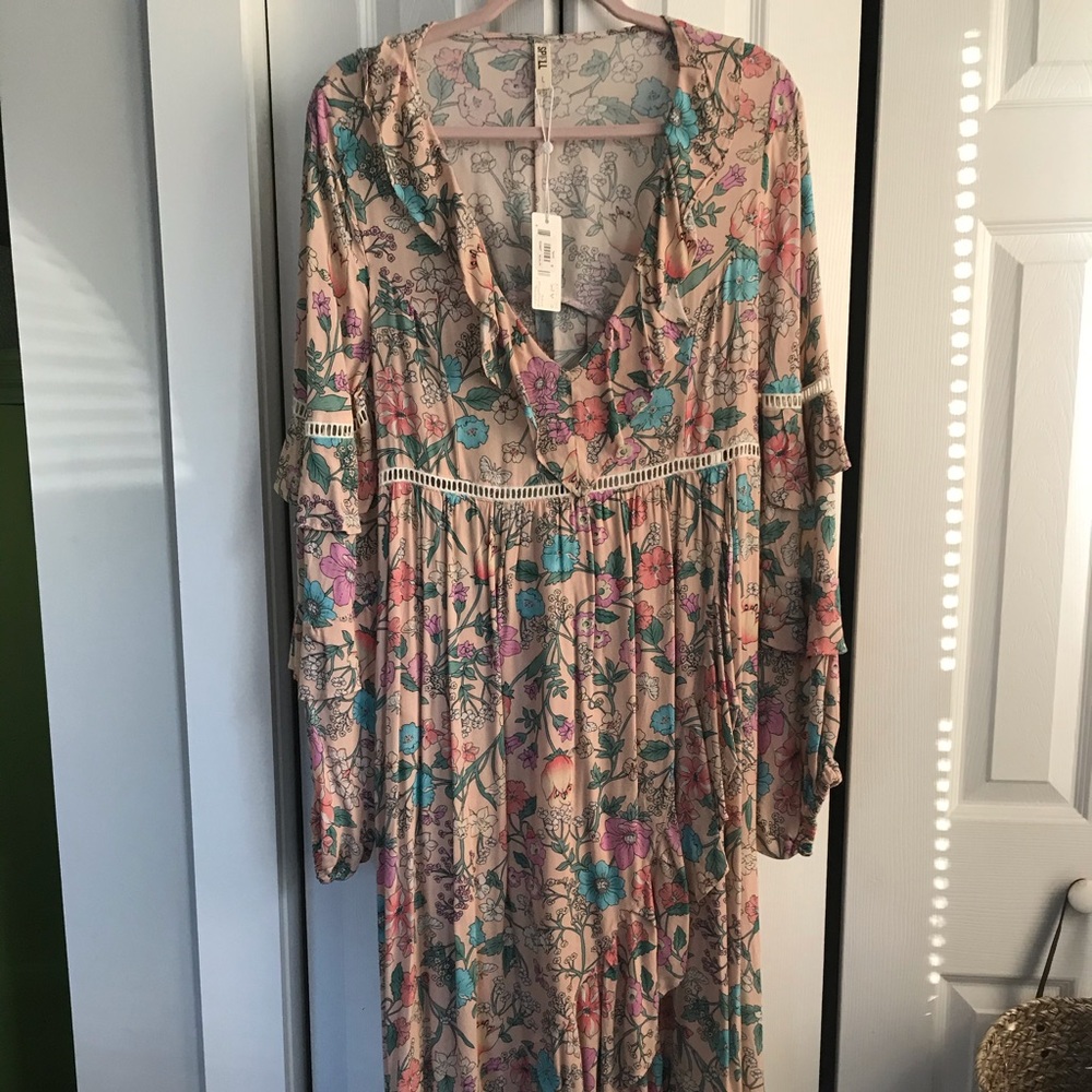 Spell and the Gypsy Sayulita frill gown musk NWT